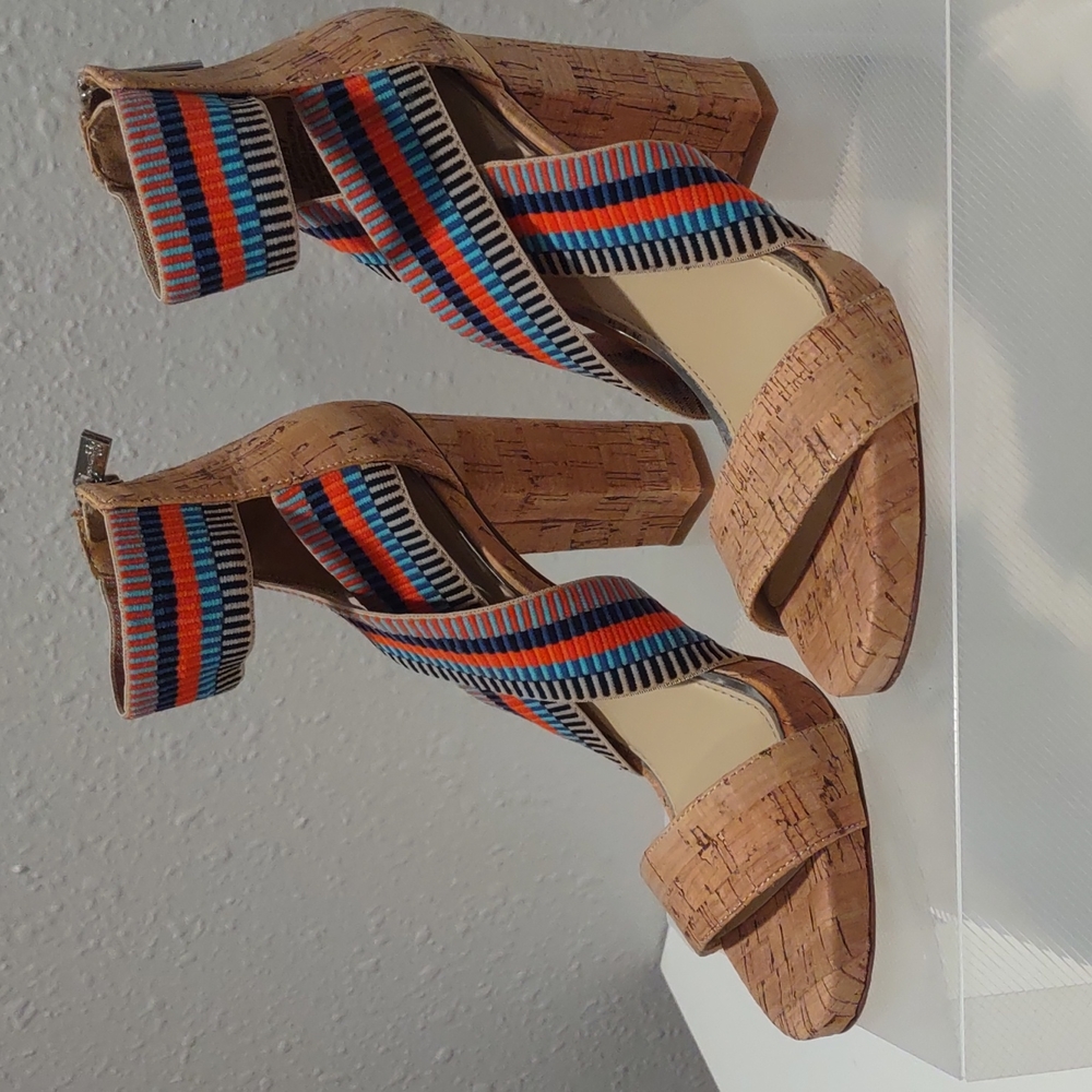 Sz 6.5 Jessica Simpson cork heeled sandals